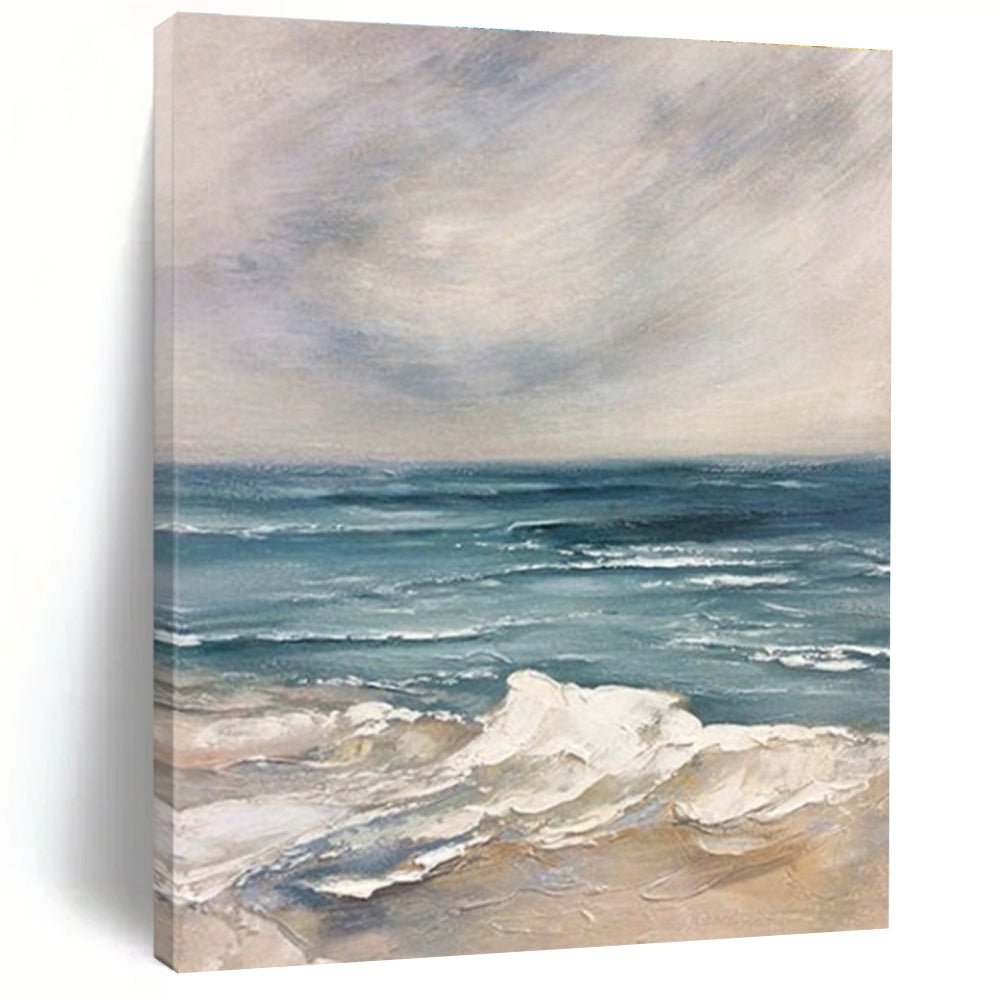 Serene Seaside Painting for Coastal Restaurant Dining Areas HENG048