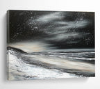 Starry Night Seascape Abstract Painting with Mystical Coastal Ambiance ABS453