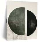 Split Circle Shapes Abstract Painting with Minimalist Geometry WINK131