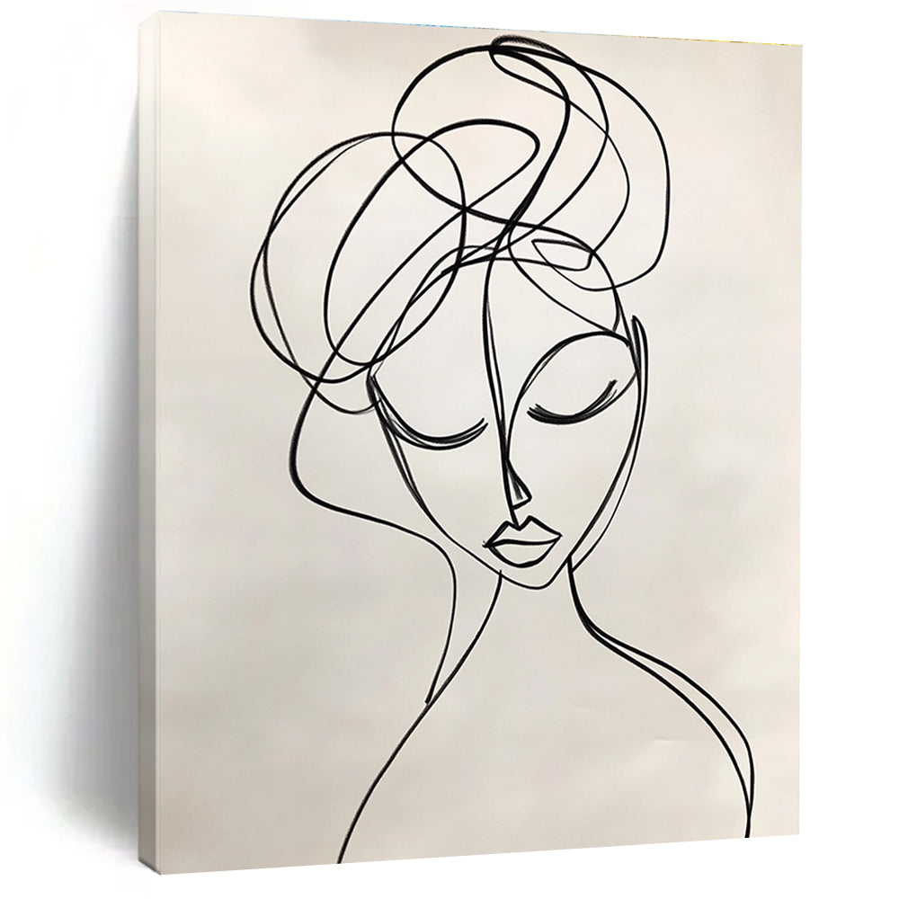 Line - Drawn Woman Elegant Minimalist Abstract Portrait GAB0346