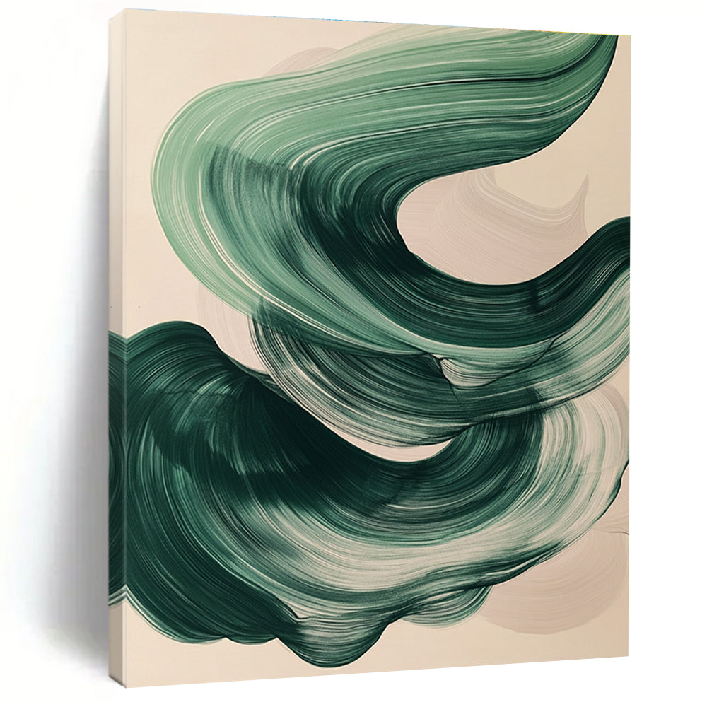 Green Wave Abstract Painting with Calming Rhythm WINK788