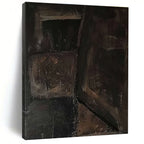 Dark Textured Cubes Abstract Painting for Avant - Garde Art Spaces HENG497