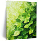 Lush Green Leaf Textures Painting of Vibrant Nature GAB0168