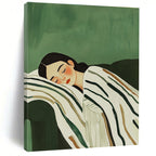 Sleeping Woman on Sofa - Serene Figurative Abstract Painting GAB0423