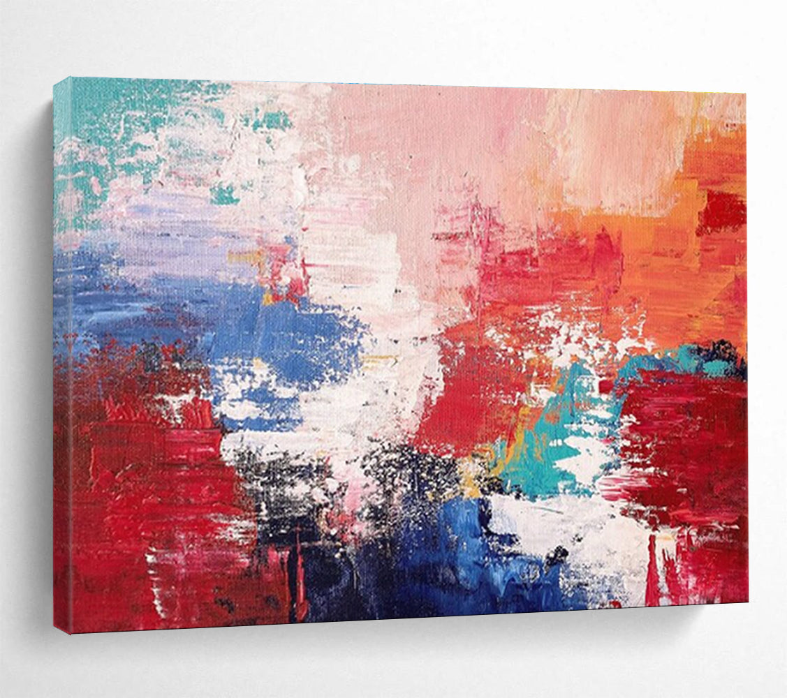 Red - Blue - White Abstract Painting for Bold Corporate Offices YHT388