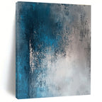 Blue - Gray Textured Abstract Painting with Subtle Depth WINK213