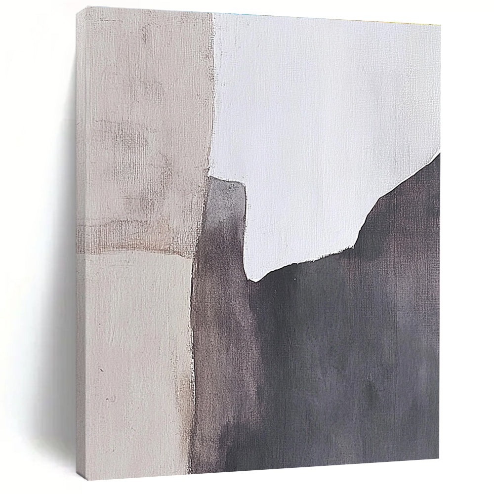 Gray and White Abstract Blocks Abstract Painting for Scandinavian - Style Home Offices GAB1369