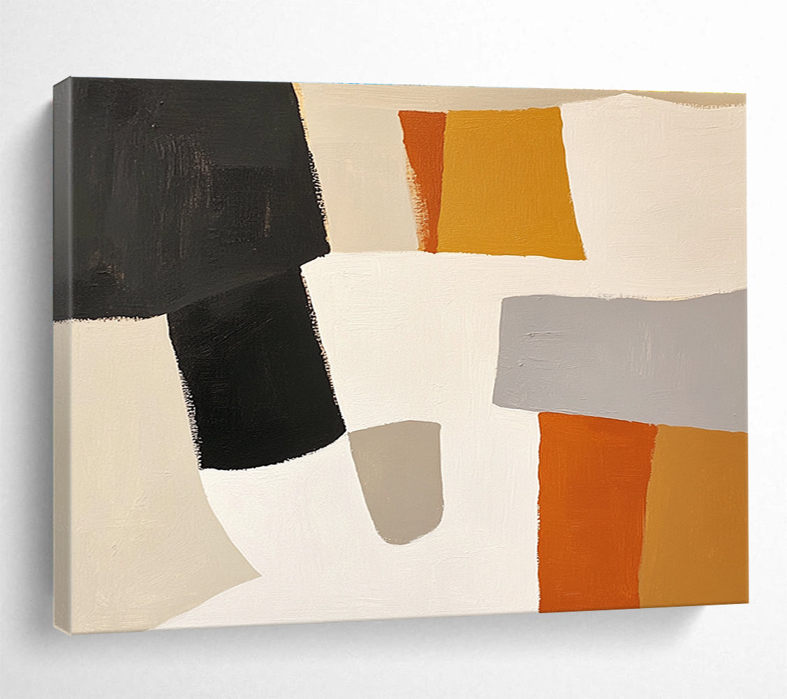 Neutral - Toned Geometric Abstract  Subtle Sophistication ABS105