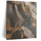 Black - Gold - Gray Abstract Painting for Opulent Residential Foyers HENG137