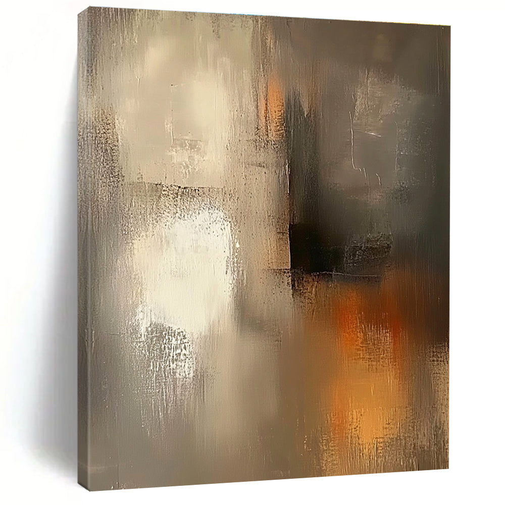 Gray - Orange Abstract Painting with Muted Drama WINK531