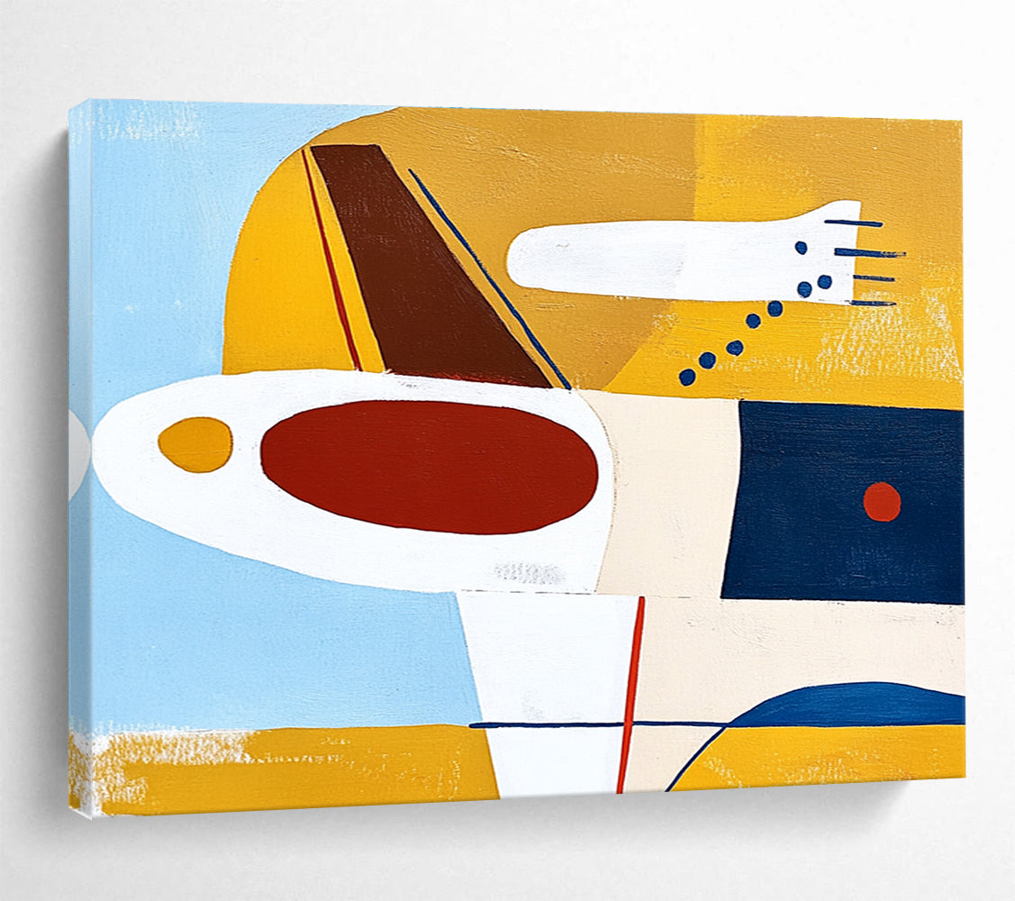 Color - Blocked Geometric Aircraft Abstract Painting ABS201