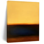 Yellow Orange Blue Abstract Painting with Minimalist Sunset WINK543