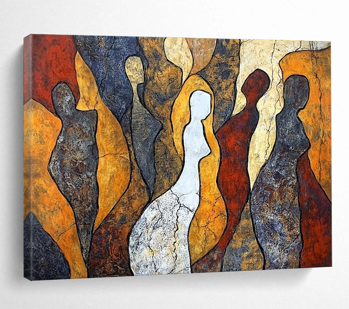 Earth - Toned Abstract Figures  Timeless Humanity ABS112