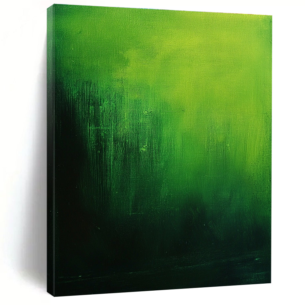Deep Green Gradient Abstract Painting for Botanical Conservatories GAB0768