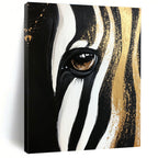 Zebra Eye with Gold Accents Abstract Painting of Wildlife Beauty GAB0081