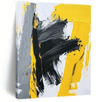 Yellow - Gray Abstract Bold Painting with Dynamic Energy WINK412