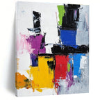 Bold Color Block Abstract Painting with Dynamic Edges WINK627