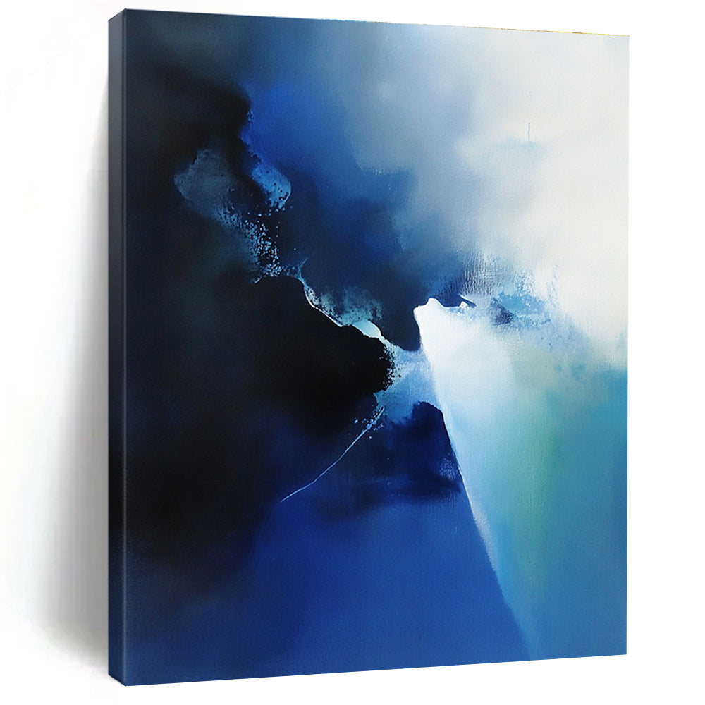 Blue - White Abstract Mist Painting with Ethereal Calm WINK401