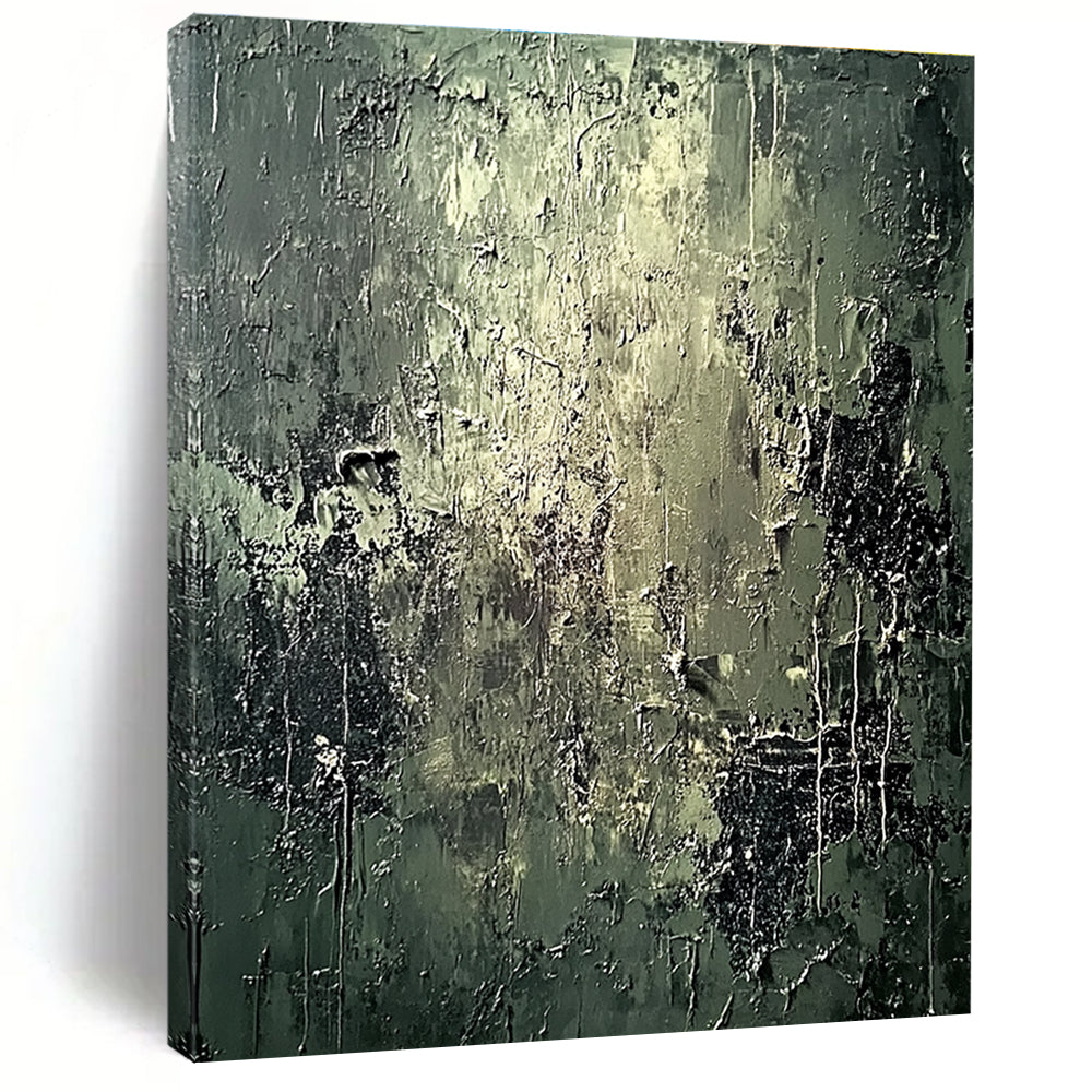 Dark Textured Abstract Painting with Mysterious Depth WINK585