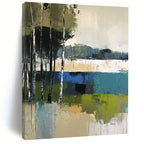 Forest Lake Abstract - Contemporary Nature Scene Art GAB0533