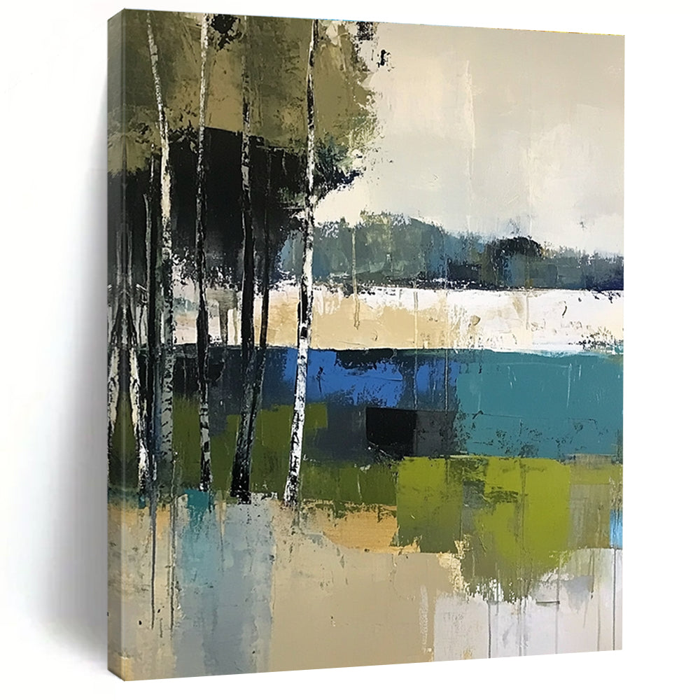 Forest Lake Abstract - Contemporary Nature Scene Art GAB0533