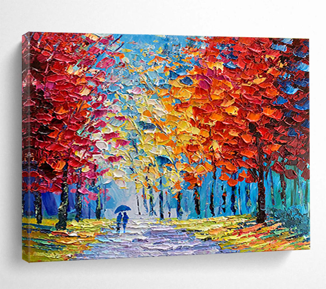 Autumn Stroll Abstract Painting for Cozy Living Rooms YHT200