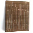 Brown and White Line Abstract Painting with Minimalist Design GAB0049