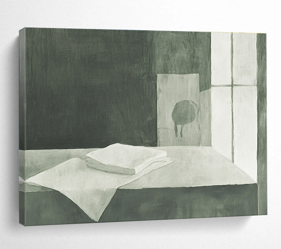 Monochrome Still Life: Quiet Contemplation in Gray Tones Abstract Painting ABS162