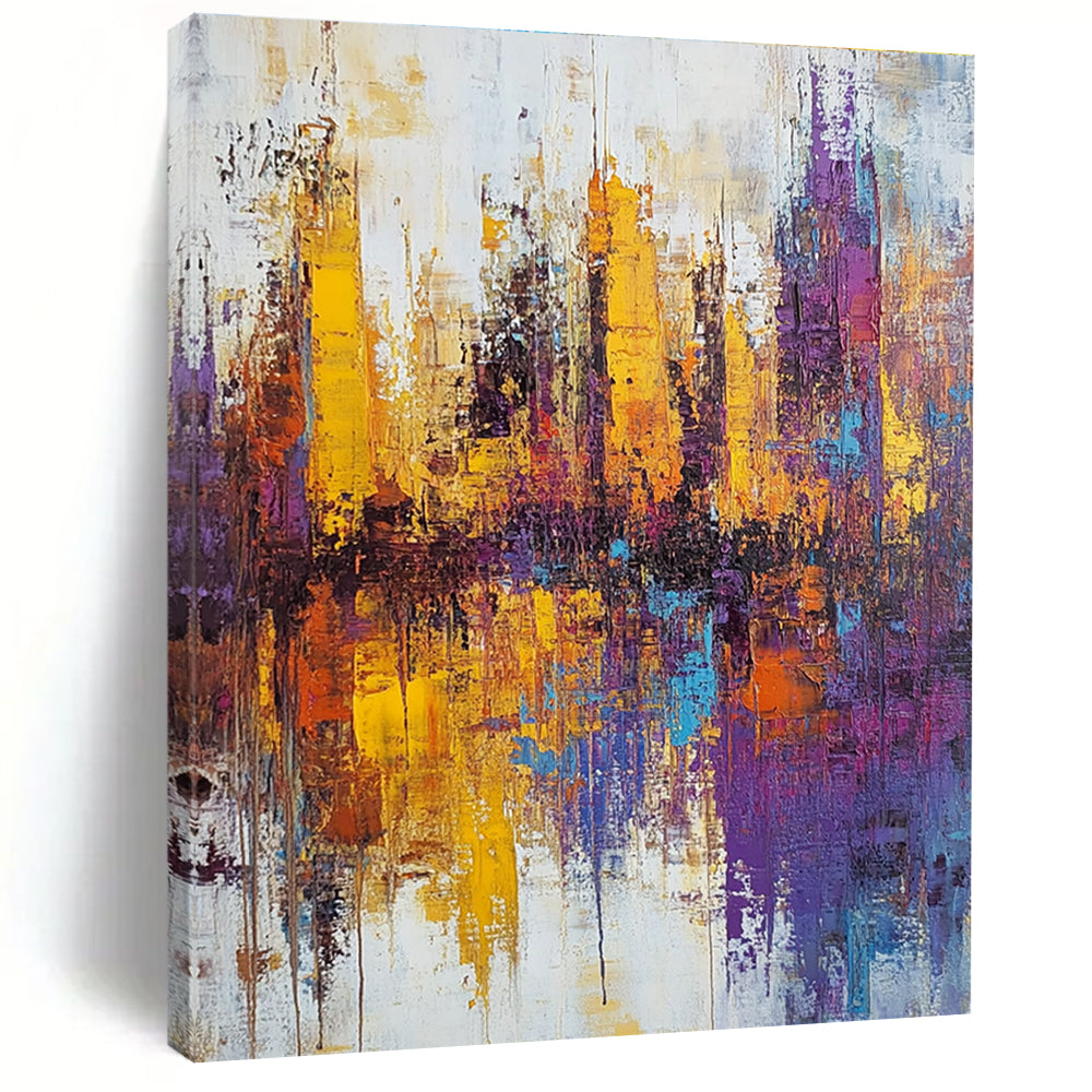 Colorful City Skyline - Vibrant Urban Abstract Painting GAB0573