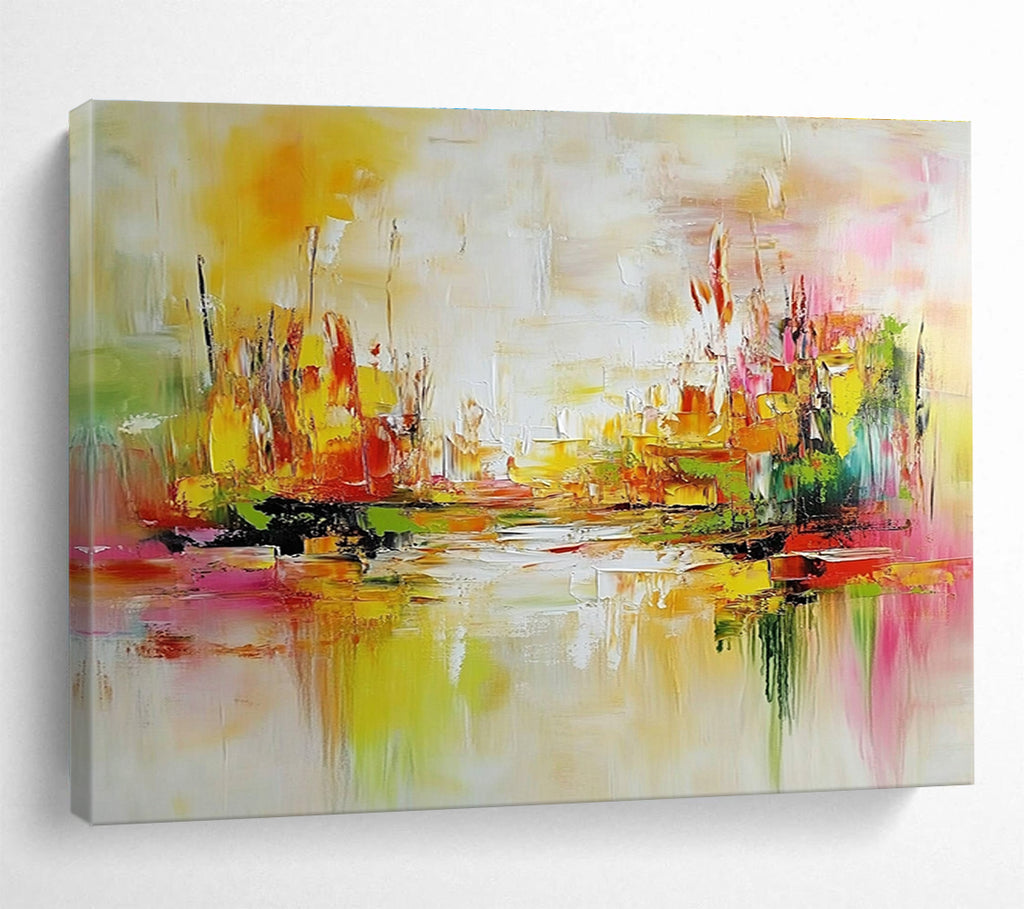 Colorful Cityscape Abstract Painting with Vibrant Energy ABS297