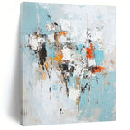 Blue - Toned Abstract Composition Painting for Coastal - Themed Living Rooms GAB1210
