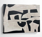 Black - White Geometric Abstract Painting for Modern Galleries YHT092