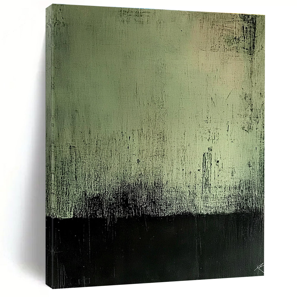 Green - Black Abstract Painting for Industrial - Style Lofts GAB0866