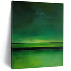 Green Horizon Stripes Abstract Painting for Minimalist Living GAB0767