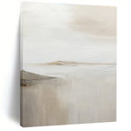 Pale Toned Abstract Seaside Distance Abstract Painting for Light - Filled Living Spaces HENG359