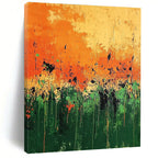 Poppy Field Abstract - Impressionistic Landscape Abstract Painting GAB0638
