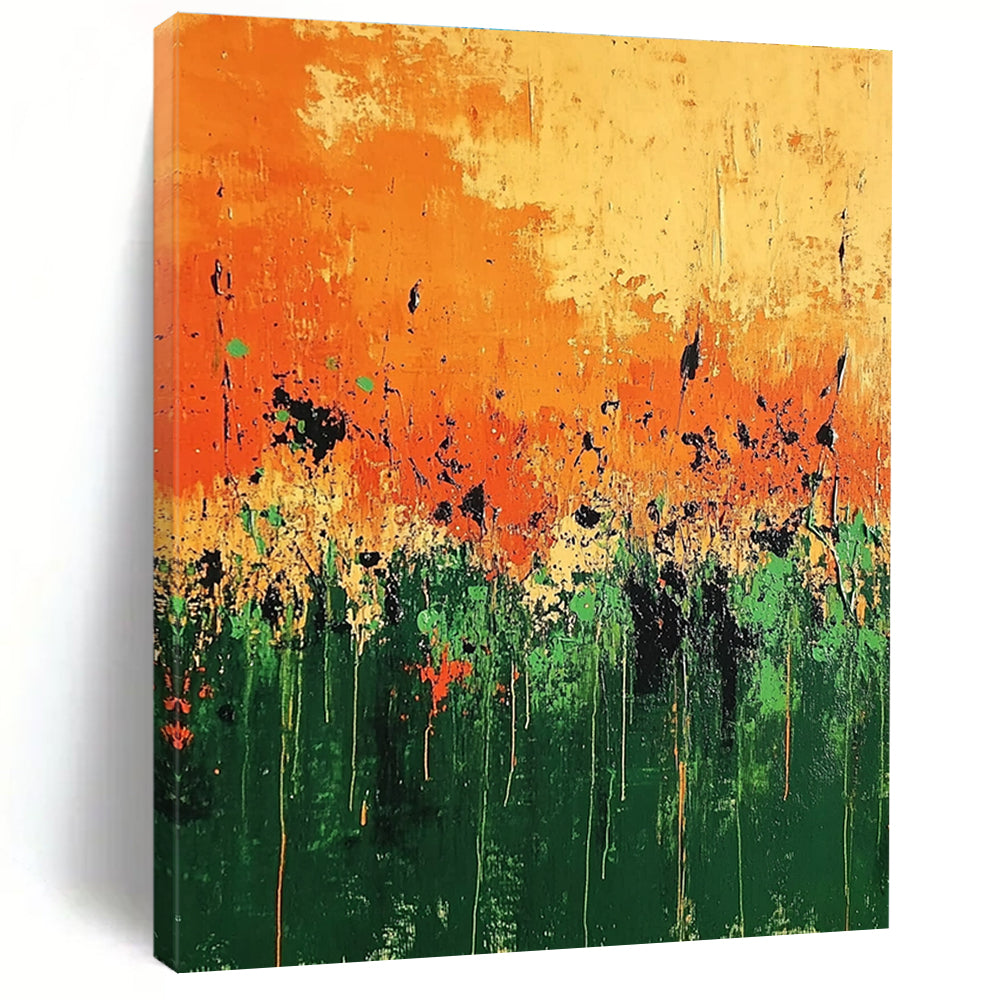 Poppy Field Abstract - Impressionistic Landscape Abstract Painting GAB0638
