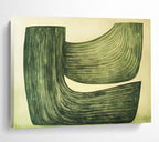 Green Curved Shapes Abstract Painting with Subtle Movement ABS611