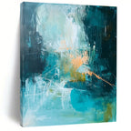 Teal Orange Abstract Painting with Dynamic Contrast WINK588