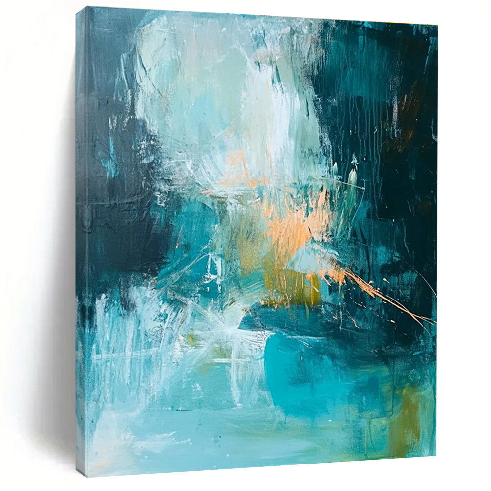 Teal Orange Abstract Painting with Dynamic Contrast WINK588