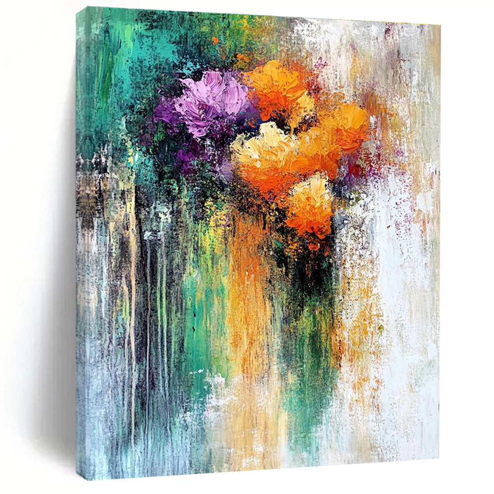Impressionistic Colorful Flowers Abstract Painting for Cheerful Spaces GAB0688