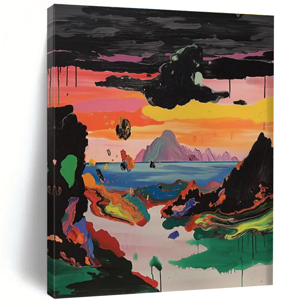 Surreal Colorful Landscape Abstract Painting for Dreamy Art Installations HENG107
