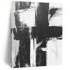 Black and White Abstract Cross Painting with Bold Simplicity WINK345