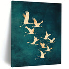 Flying Cranes I Abstract Painting for Asian - Inspired Living Rooms GAB1342