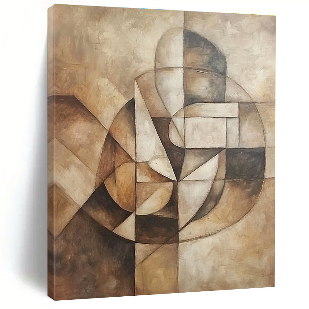 Geometric Brown Tones Abstract Painting for Industrial - Chic Lofts GAB1278