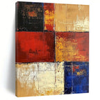 Red Yellow Blue Abstract Painting with Vibrant Retro Energy WINK475