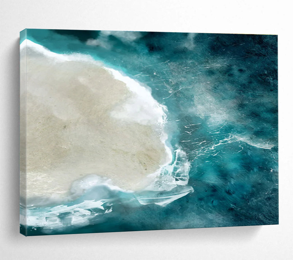 Aerial Island Abstract Painting for Beach Resorts YHT125