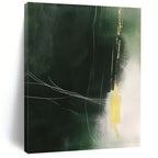 Dark Green with Gold and White Abstract Painting of Subtle Luxury GAB0182