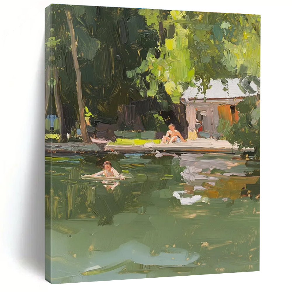 Leisure by the Lake Painting for Cozy Cottage Interiors HENG432