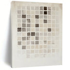 Monochromatic Grid Abstract Painting with Geometric Calm WINK295